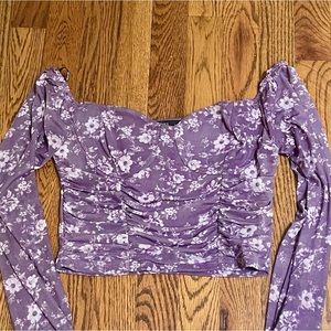 Ruched Floral Crop
